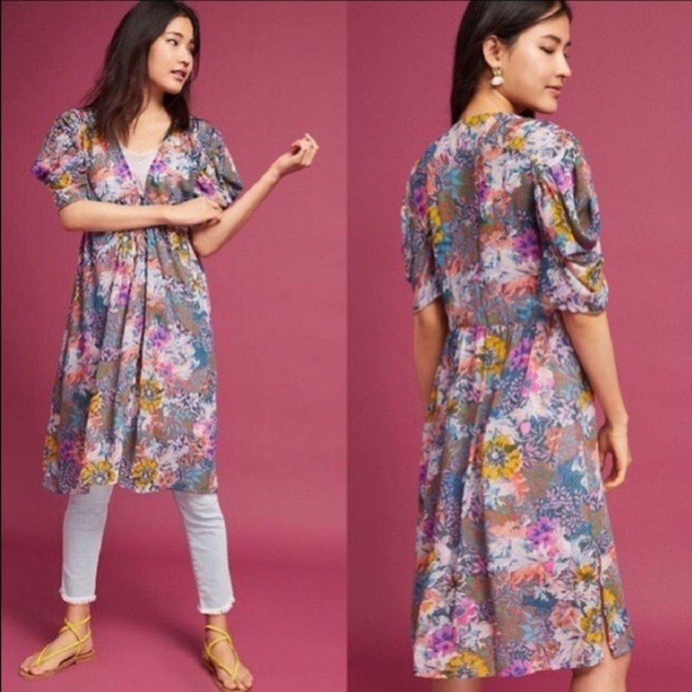 NWT ANTHRO AKEMI + KIN Valencia floral v neck dress - XL - Picture 8 of 8